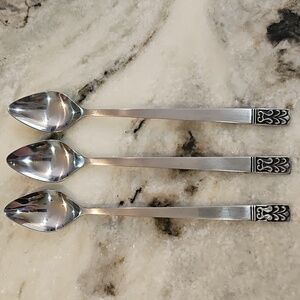 Set of 3 Vintage Carlyle Stainless Steel Teaspoons.